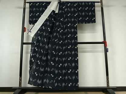 平和屋着物▽本場琉球絣　単衣　綿　逸品　AABJ3139ck