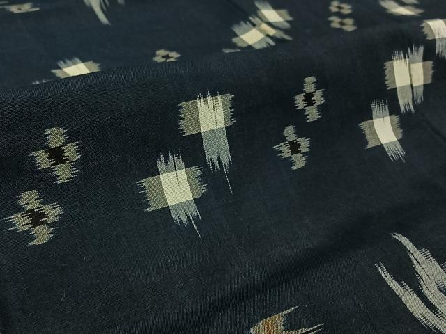 平和屋着物▽本場琉球絣　単衣　綿　逸品　AABJ3139ck