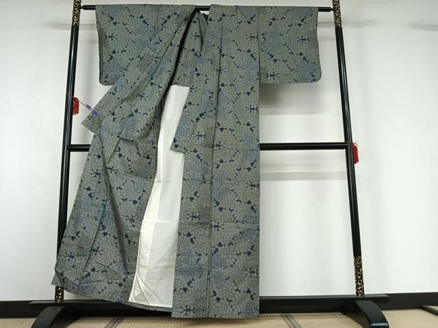 平和屋着物▽本場大島紬 単衣 7マルキ 花尽くし 正絹 逸品 AABG3778jh