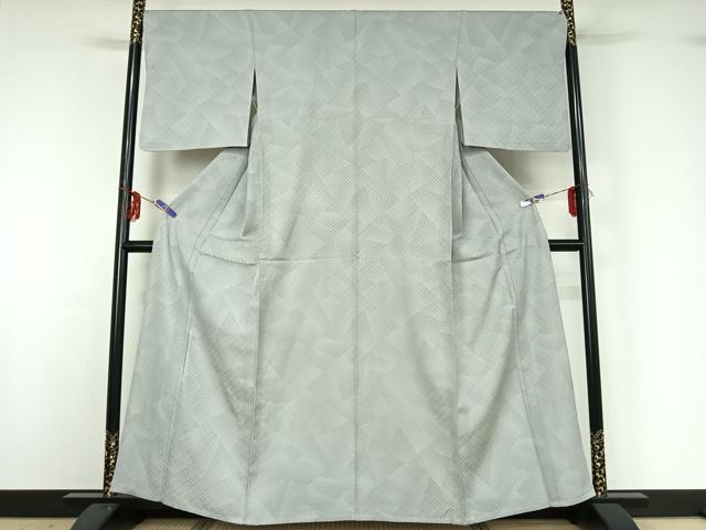 平和屋着物▽上質な小紋 単衣 花織 切嵌文 正絹 逸品 AABG3781jh