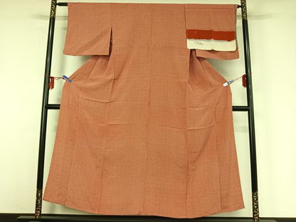平和屋着物▽江戸小紋 単衣 角通し 両面染 反端付き 正絹 逸品 AABG3783jh