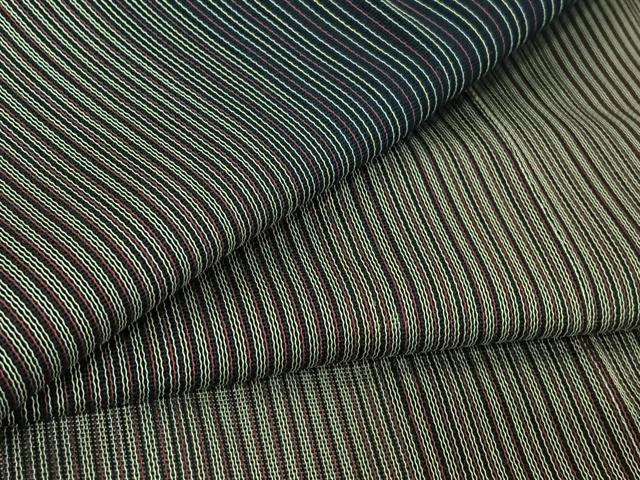 平和屋着物▽道行コート スリーシーズン 春夏秋 塵除け 縞 正絹 逸品 AABG3785jh