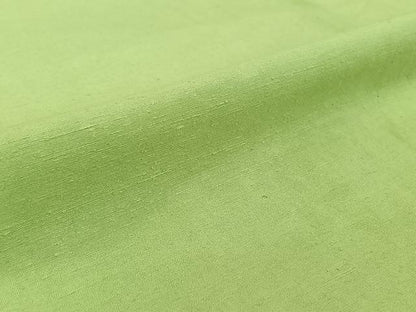 平和屋着物▽上質な紬 単衣 若菜色 正絹 逸品 AABG3790jh
