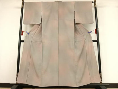 平和屋着物▽上質な小紋 単衣 霞文 暈し染め 正絹 逸品 AABG3792jh