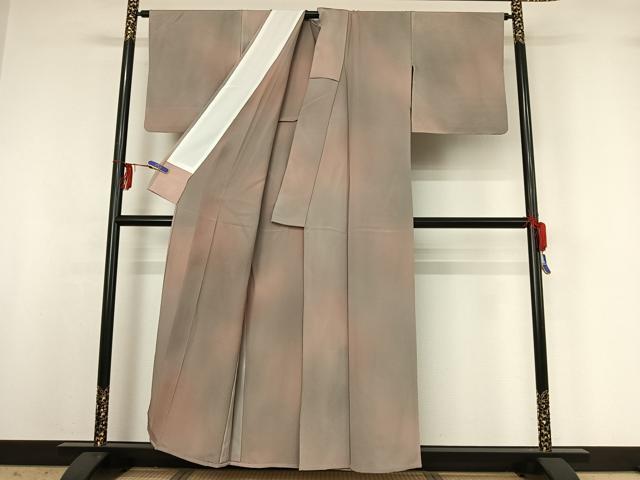 平和屋着物▽上質な小紋 単衣 霞文 暈し染め 正絹 逸品 AABG3792jh