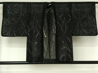 平和屋着物▽羽織 スリーシーズン 春夏秋 塵除け 草花文 正絹 逸品 AABG3797jh