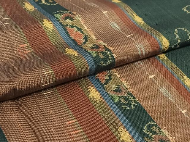 平和屋着物▽上質な紬 単衣 花間道 正絹 逸品 AABG3798jh