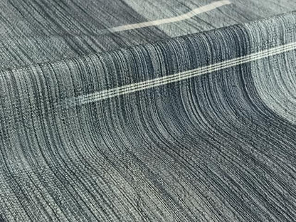 平和屋着物▽お召 単衣 横段文 正絹 逸品 AABG3799jh
