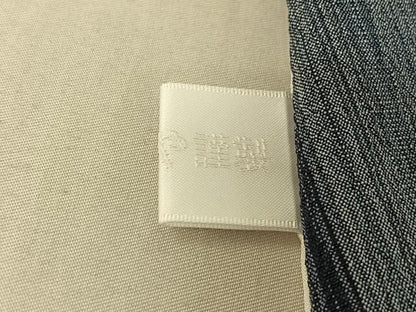 平和屋着物▽お召 単衣 横段文 正絹 逸品 AABG3799jh