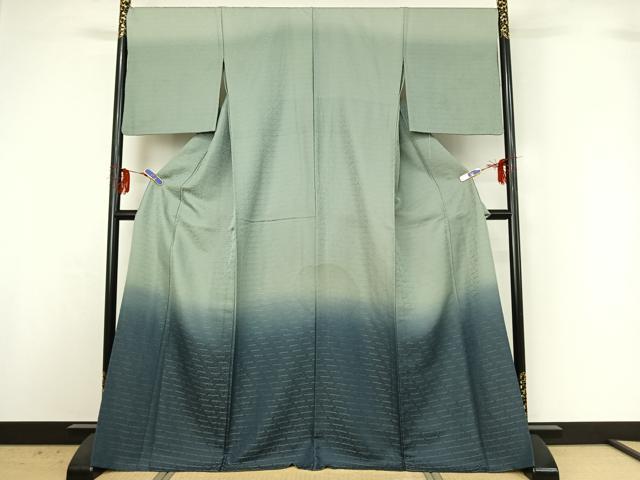 平和屋着物▽訪問着 単衣 霞文 暈し染め 金通し地 正絹 逸品 AABG3800jh