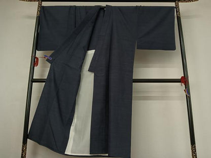 平和屋着物▽男性 本場塩沢紬 単衣 100亀甲 総詰め 証紙付き 正絹 逸品 AABG3803jh