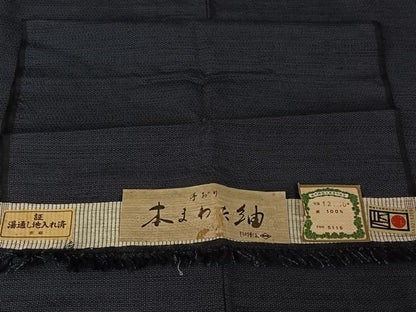 平和屋着物▽男性 本場塩沢紬 単衣 100亀甲 総詰め 証紙付き 正絹 逸品 AABG3803jh