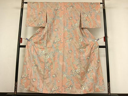 平和屋着物▽上質な小紋　単衣　辻が花　金彩　正絹　逸品　AABG3805jh