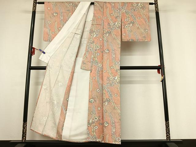 平和屋着物▽上質な小紋　単衣　辻が花　金彩　正絹　逸品　AABG3805jh