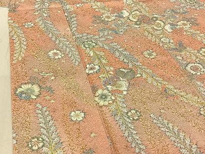 平和屋着物▽上質な小紋　単衣　辻が花　金彩　正絹　逸品　AABG3805jh
