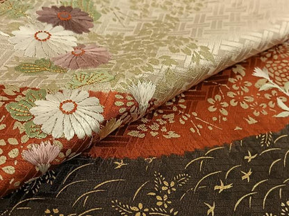 平和屋着物▽訪問着 単衣 中国三大刺繍 相良刺繍 駒刺繍 絞り 道長花文 金彩 正絹 逸品 AABG3811jh