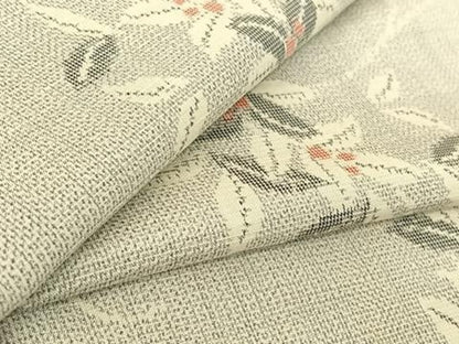 平和屋着物▽上質な紬 単衣 南天文 正絹 逸品 AABG3812jh