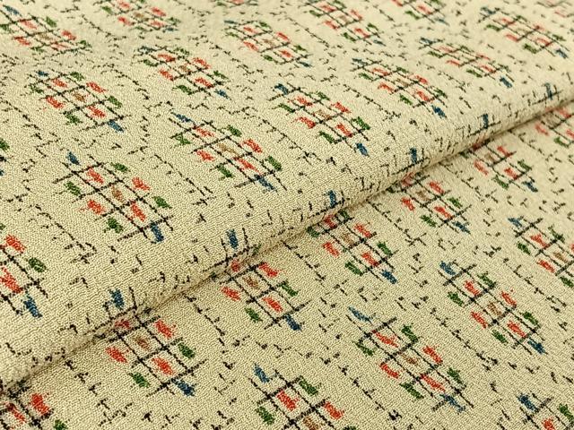 平和屋着物▽本塩沢 単衣 亀甲文 正絹 逸品 AABG3818jh