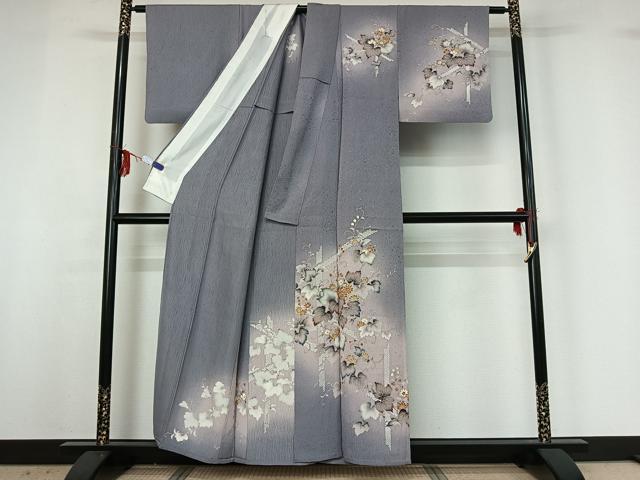 平和屋着物▽訪問着 単衣 花籬文 暈し染め 金彩 正絹 逸品 AABG3825jh
