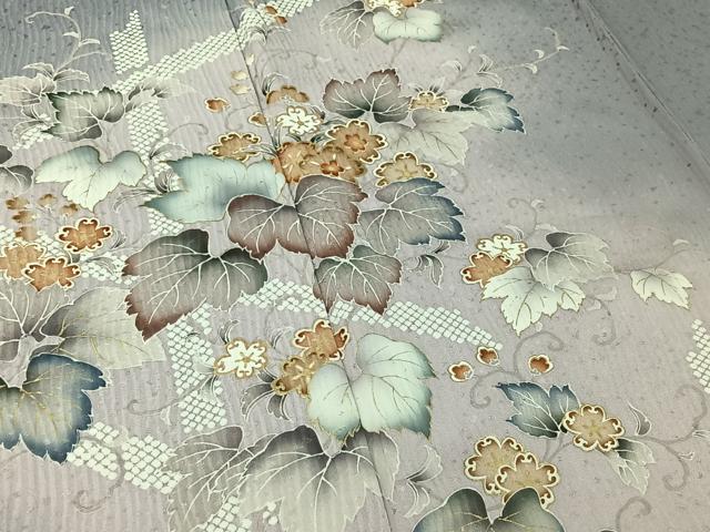 平和屋着物▽訪問着 単衣 花籬文 暈し染め 金彩 正絹 逸品 AABG3825jh