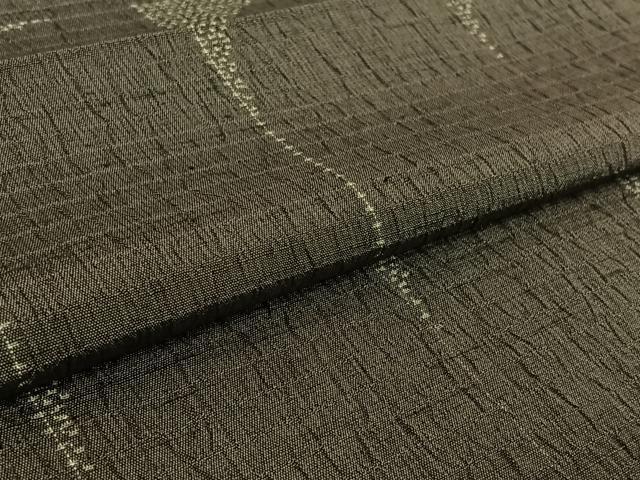 平和屋着物▽上質な紬 単衣 幾何学文様 正絹 逸品 AABG3826jh