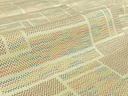 平和屋着物▽大島紬 単衣 幾何学文様 大丸扱い 反端付き 正絹 逸品 AABG3827jh