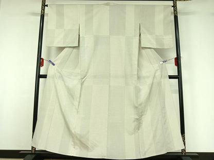平和屋着物▽本塩沢 単衣 110亀甲 蚊絣 正絹 逸品 AABG3833jh