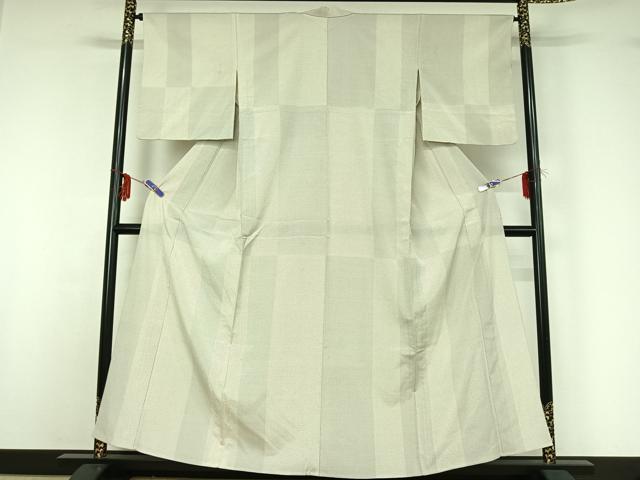 平和屋着物▽本塩沢 単衣 110亀甲 蚊絣 正絹 逸品 AABG3833jh