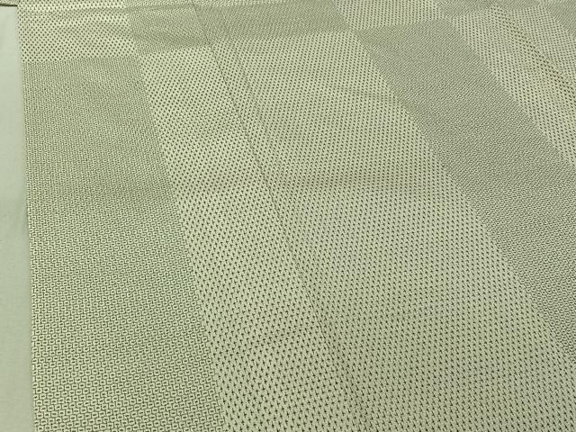 平和屋着物▽本塩沢 単衣 110亀甲 蚊絣 正絹 逸品 AABG3833jh