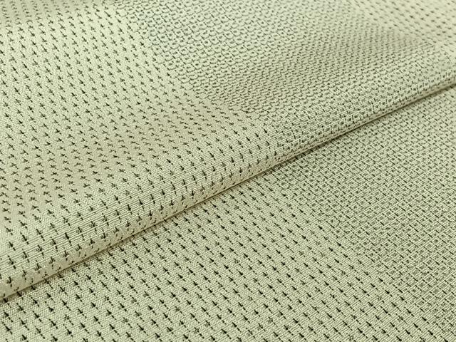 平和屋着物▽本塩沢 単衣 110亀甲 蚊絣 正絹 逸品 AABG3833jh