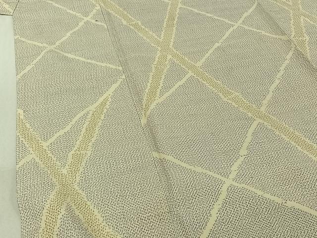 平和屋着物▽上質な紬 単衣 竹文 正絹 逸品 AABG3834jh