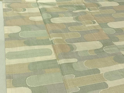 平和屋着物▽本場大島紬 白大島 単衣 7マルキ 霞文 正絹 逸品 AABG3836jh