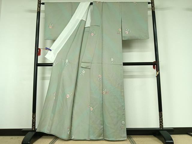 平和屋着物▽上質な小紋 単衣 辻が花 暈し染め 正絹 逸品 AABG3837jh