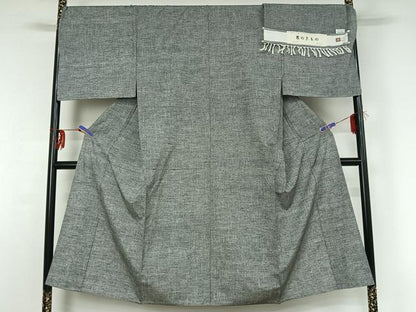 平和屋着物▽男性 紬 単衣 霞文 反端付き 正絹 逸品 キングサイズ AABG3838jh