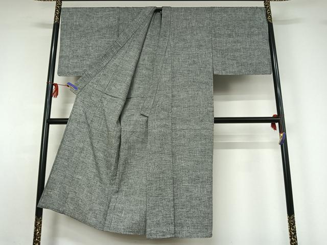 平和屋着物▽男性 紬 単衣 霞文 反端付き 正絹 逸品 キングサイズ AABG3838jh