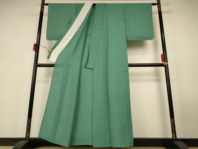平和屋着物＊夏物 色無地 流水紋紗 柳染色 正絹 逸品 AABG3845jd