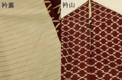 平和屋着物＊夏物 小紋 絽 松皮菱文 正絹 逸品 AABG3856jd