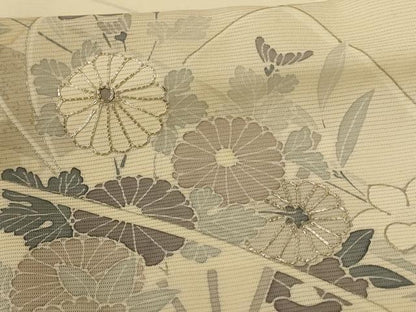 平和屋着物＊夏物　訪問着　絽　草花文　銀彩　高島屋扱い　正絹　逸品　AABG3858jd