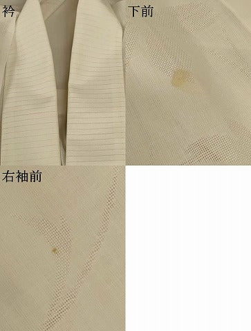 平和屋着物＊夏物 長襦袢 草花紋紗 白色 正絹 逸品 AABG3860jd