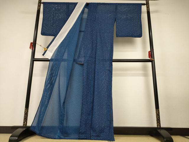 平和屋着物＊夏物 小紋 絽 葉尽くし 洗える着物 AABG3861jd