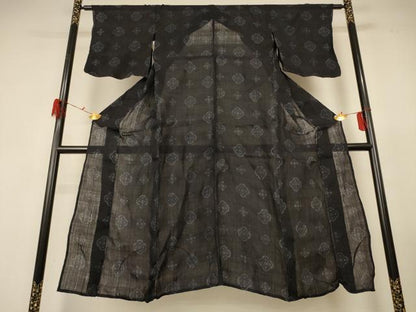 平和屋着物＊夏物 重要無形文化財 本場宮古上布 花菱文 苧麻 逸品 AABG3862jd