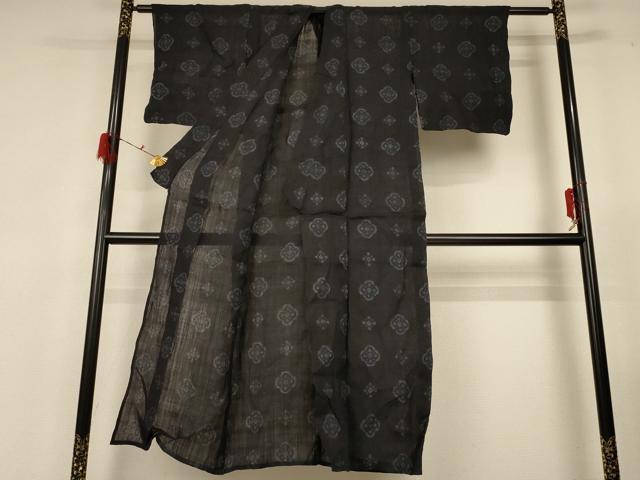 平和屋着物＊夏物 重要無形文化財 本場宮古上布 花菱文 苧麻 逸品 AABG3862jd