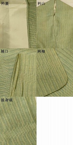 平和屋着物＊夏物 石川県指定無形文化財 夏牛首紬 白山工房 手織り 変わり縞 正絹 逸品 AABG3863jd