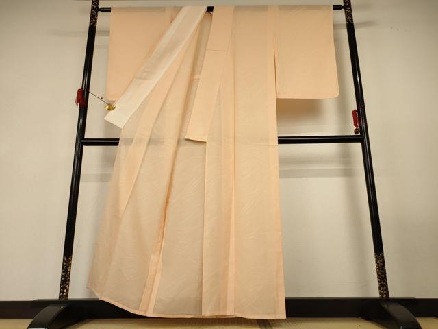 平和屋着物＊夏物 色無地 絽 立波紋紗 淡香色 正絹 逸品 AABG3866jd