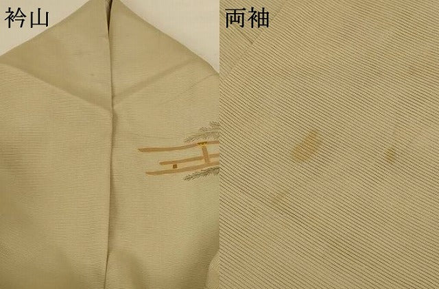 平和屋着物＊夏物 訪問着 絽 刺繍 渡橋風景文 金彩 ロング丈 正絹 逸品 AABG3868jd