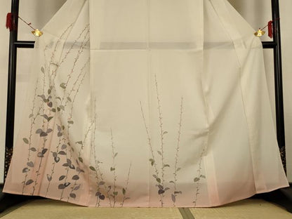 平和屋着物＊夏物 訪問着 絽 枝葉文 暈し染め 正絹 逸品 AABG3869jd