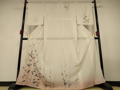 平和屋着物＊夏物 訪問着 絽 枝葉文 暈し染め 正絹 逸品 AABG3869jd