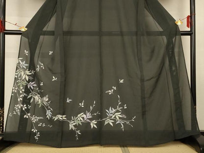 平和屋着物＊夏物　訪問着　絽　枝葉文　正絹　逸品　AABG3870jd