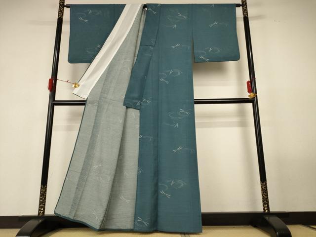 平和屋着物＊夏物 小紋 絽 勝虫 洗える着物 AABG3876jd