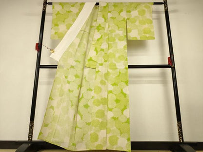 平和屋着物＊夏物 小紋 紗 菊 正絹 逸品 AABG3879jd